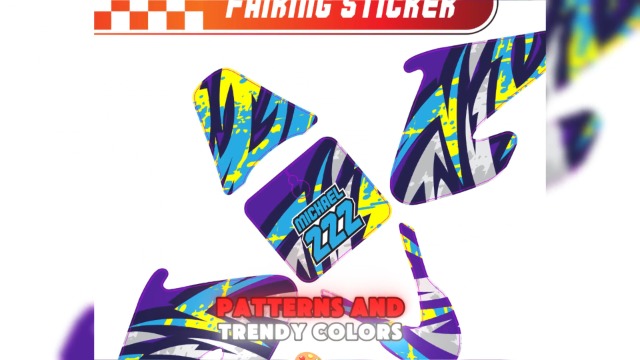 Amazon.com: MC MOTOPARTS Custom Number Wrap Fairing Graphics Kit